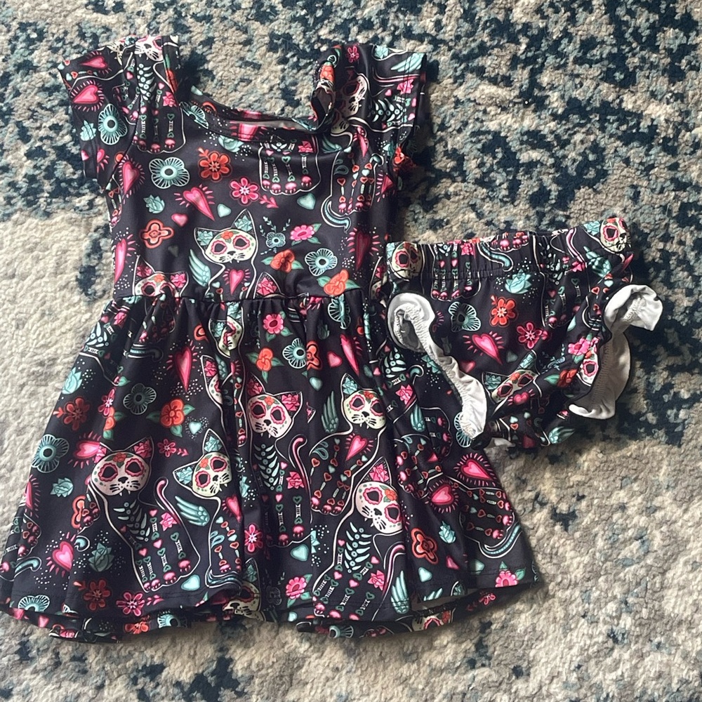 Skeleton cat dress